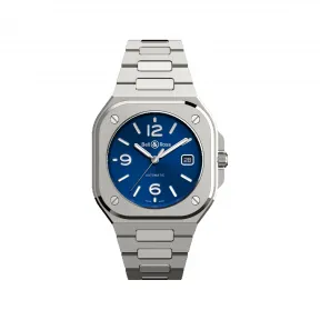 柏莱士/Bell&ross Instruments 系列 40MM 磨砂抛光精钢 自动机械机芯 男表 BR05A-BLU-ST-SST