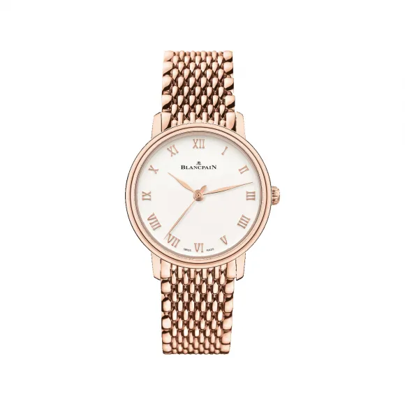 宝珀/Blancpain Villeret系列 红金表壳 自动机械机芯 女表 6104-3642-MMB