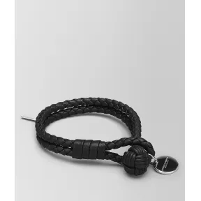 葆蝶家/Bottega Veneta 黑色编织小羊皮手链 113546V001D1000