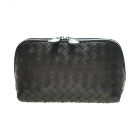 葆蝶家/Bottega Veneta  灰黑色 羊皮 化妆包 132534-V001N-2040