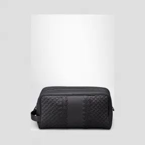 葆蝶家/Bottega Veneta 黑色编织化妆包 244706VV3411000