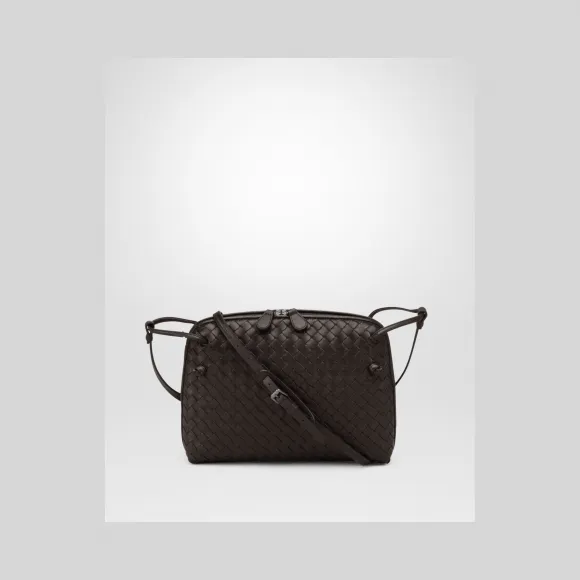 葆蝶家/Bottega Veneta 深咖啡色编织小羊皮NODINI邮差包 245354V00162074