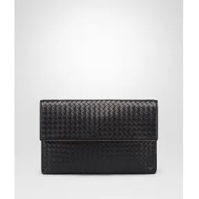 葆蝶家/Bottega Veneta 黑色编织皮革收纳包 430616V46511000