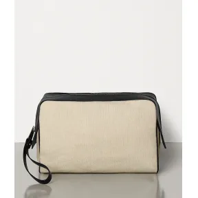 葆蝶家/Bottega Veneta 大号帆布和哑光小牛皮化妆包 575554VMAX19231