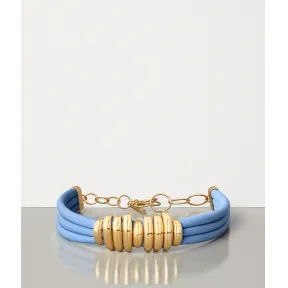 葆蝶家/Bottega Veneta 镀金纯银和NAPPA小羊皮项链 590453VAHUA4942