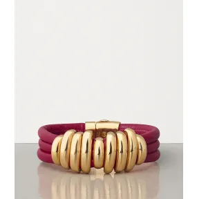 葆蝶家/Bottega Veneta 镀金纯银和NAPPA小羊皮手链 590459VAHUA6212