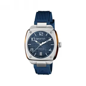 布里斯顿/briston 40 x 40 MM 醋酸酯 玳瑁纹和 拉丝钢表圈 自动机械机芯 男表 23640.S.T.15