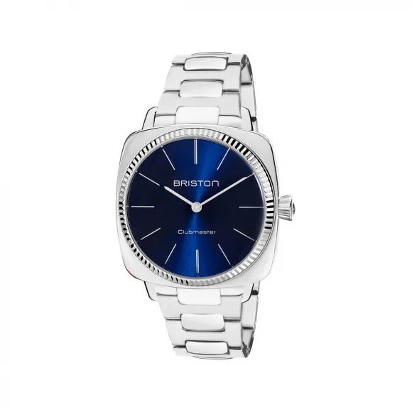 布里斯顿/briston 37 x 37 MM 抛光316L不锈钢配有凹槽表圈 石英机芯 男表 23937.S.E.15.SB