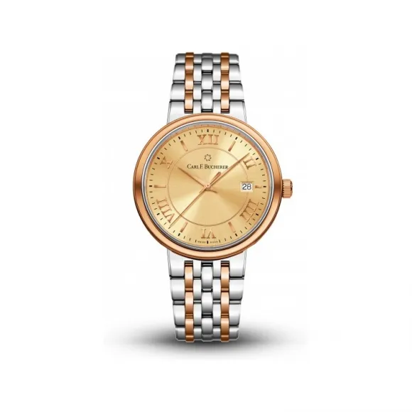 宝齐莱/Carl F. Bucherer 爱德玛尔系列 精钢配18K 玫瑰金 自动机械机芯 男表 00.10314.07.45.21