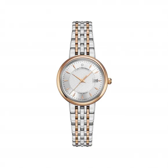 宝齐莱/Carl F. Bucherer 爱德玛尔系列 18K 玫瑰金配精钢 石英机芯 女表 00.10315.07.13.98