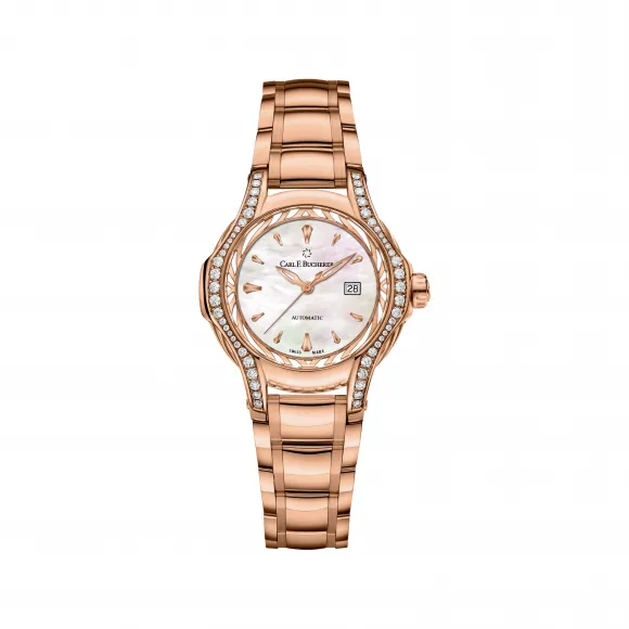 宝齐莱/Carl F. Bucherer 白蒂诗系列 18k玫瑰金镶钻 自动机械机芯 女表 00.10580.03.73.31.02