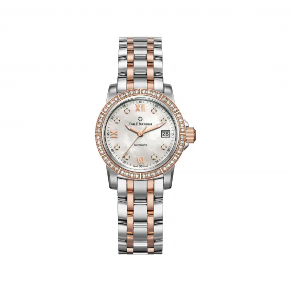 宝齐莱/Carl F. Bucherer 柏拉维系列 精钢配 18K 玫瑰金 自动机械机芯 女表 00.10621.07.79.95