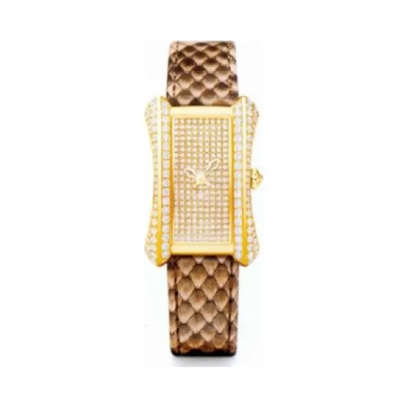 宝齐莱/Carl F. Bucherer 雅丽嘉系列 18k黄金镶钻 石英机芯 女表 00.10702.01.90.11