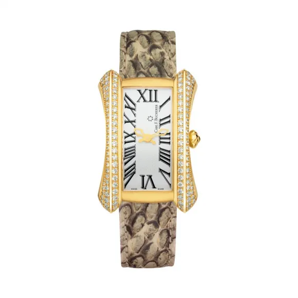 宝齐莱/Carl F. Bucherer 雅丽嘉系列 18k黄金镶钻 石英机芯 女表 00.10705.01.21.12
