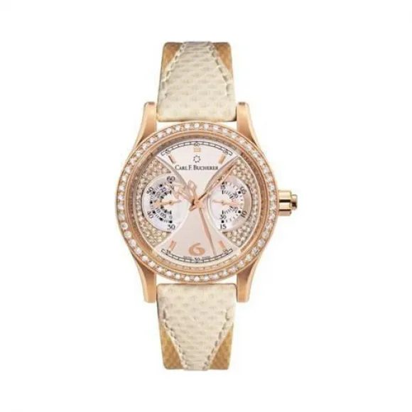 宝齐莱/Carl F. Bucherer 马利龙系列 18k玫瑰金 手动机械机芯 女表 00.10904.03.97.11