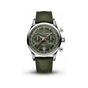 宝齐莱/Carl F. Bucherer 马利龙系列 飞返计时码表绿色型号 精钢 43MM 自动机械机芯 男表 00.10919.08.93.98