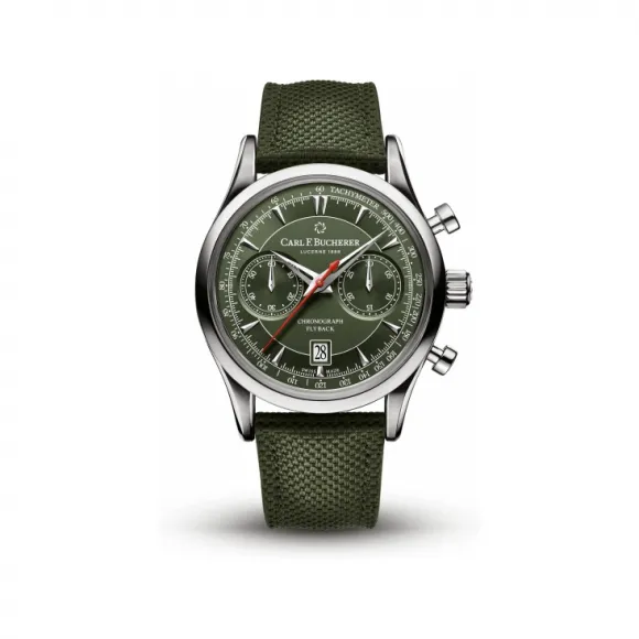 宝齐莱/Carl F. Bucherer 马利龙系列 飞返计时码表绿色型号 精钢 43MM 自动机械机芯 男表 00.10919.08.93.98