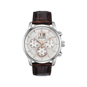 宝路华/Bulova Classic 系列 44 mm 银色不锈钢 石英机芯 男表 96B309