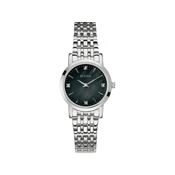 宝路华/Bulova Classic-Diamonds系列 27.00 MM 不锈钢 石英机芯 女表 96P148