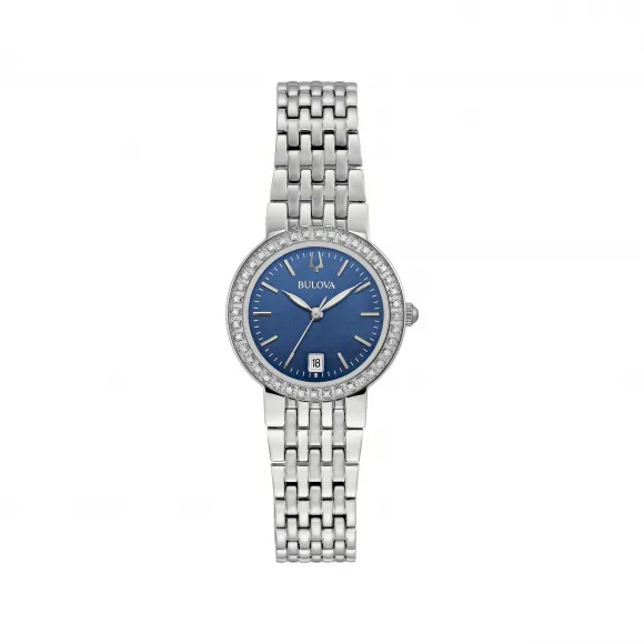 宝路华/Bulova Classic-Diamonds系列 26.00 MM 不锈钢 石英机芯 女表 96R240