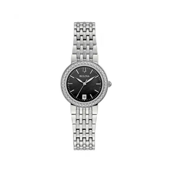 宝路华/Bulova Classic-Diamonds系列 26.00 MM 不锈钢 石英机芯 女表 96R241