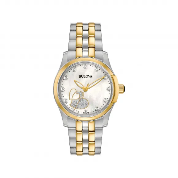 宝路华/Bulova Classic-Diamonds系列 33.00 MM 不锈钢 石英机芯 女表 98P152