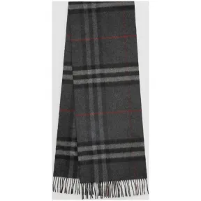 博百利/Burberry 女士 经典格纹羊绒围巾 (炭灰色格纹)  39137311