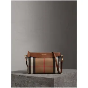 博百利/Burberry 女士 House 格纹拼皮革手拿包 (棕褐色) 39753741