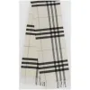 博百利/Burberry 男士 经典格纹羊绒围巾 (自然白)  39941231