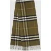 博百利/Burberry 男士 经典格纹羊绒围巾 (橄榄绿)  39960211