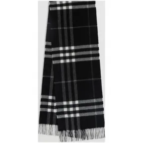 博百利/Burberry 女士 经典格纹羊绒围巾 (黑色格纹)  40305001