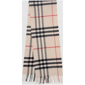 博百利/Burberry 男士 经典格纹羊绒围巾 (白色)  40583521