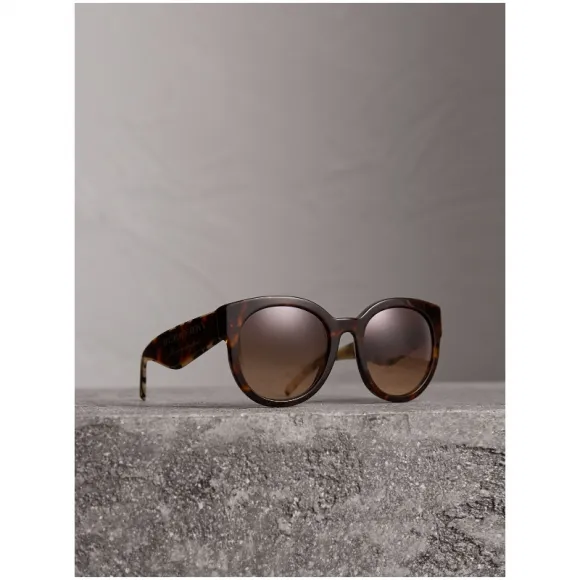 博百利/Burberry 女士 圆弧框太阳眼镜 (玳瑁纹) 40666571