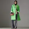 博百利/Burberry 女士 接合棉质双排扣大衣 (亮颜料绿) 40713751