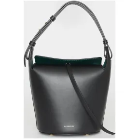 博百利/Burberry 女士 The Bucket - 小号皮革水桶包 (黑色) 40729321
