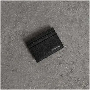 博百利/Burberry  粒纹皮革卡片夹 (黑色)  40739701
