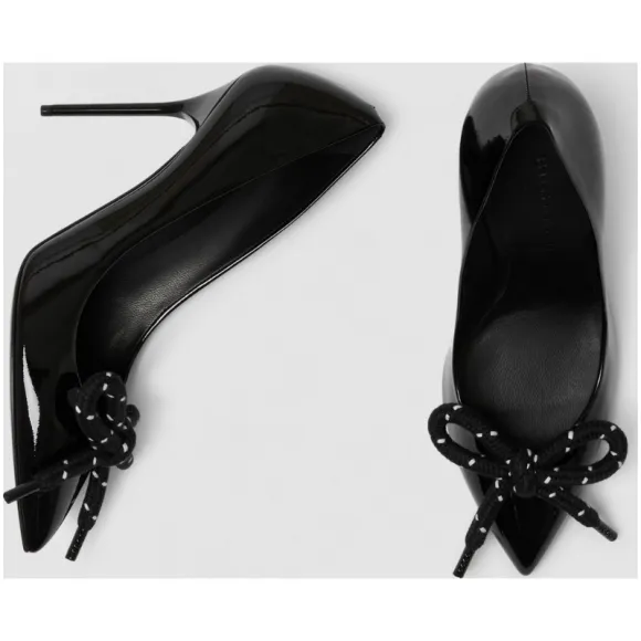 博百利/Burberry 女士 漆皮绳圈细高跟鞋 (黑色) 40757241