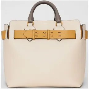 博百利/Burberry 女士 The Belt - 中号三色皮革贝尔特包 (石灰岩色 / 矢车菊黄色) 40768641