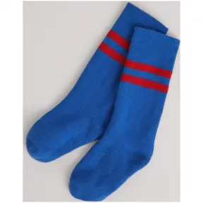 博百利/Burberry  镶边棉质混纺袜 (亮蓝色)  40774171