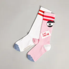 博百利/Burberry  眼睛嵌花拼布装饰混纺棉袜 (粉红色)  40774181