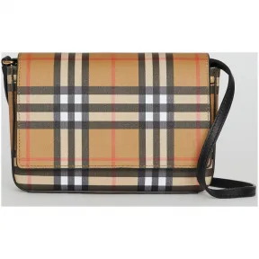 博百利/Burberry 女士 Vintage 格纹拼皮革钱夹（含可拆式背带） (黑色) 40777831