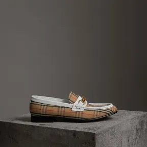 博百利/Burberry  1983 格纹链环乐福鞋 (暗雅白)  40785381