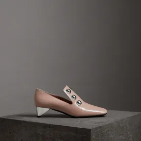 博百利/Burberry 女士 铆钉装饰漆皮高跟鞋 (浅黄褐粉红) 40786371