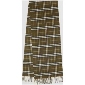博百利/Burberry 男士 经典 Vintage 格纹羊绒围巾 (军褐色)  40790001