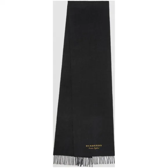 博百利/Burberry  刺绣羊绒绒头围巾 (黑色)  40790031