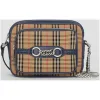 博百利/Burberry 女士 1983 格纹链环相机包 (墨蓝色) 40798791