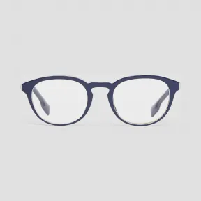 博百利/Burberry 标志性条纹装饰圆弧形光学镜框 (蓝色) - 男士  40805351