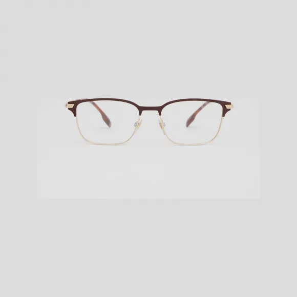 博百利/Burberry 长方形光学镜框 (桦木棕 / 浅金色) 40827221