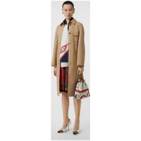 博百利/Burberry 女士 双面棉质帆布轻便大衣 (蜂蜜色 / 白色) 45482791