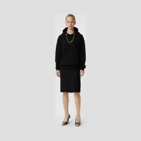 博百利/Burberry 女士 链饰棉质宽松连帽衫 (黑色) 45483041